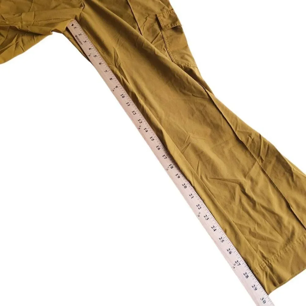 Athleta womens Sz 12 vienna cargo pants brass yellow tan - Picture 7 of 8